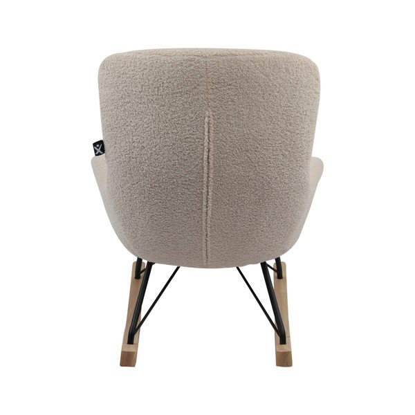 Bež gugalni otroški fotelj iz tkanine bouclé Rocky – Vipack-image-4