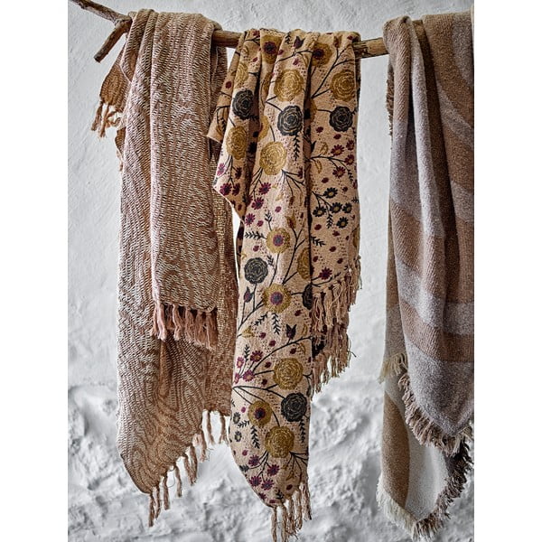 Rjava odeja iz recikliranega bombaža 130x160 cm Eydis – Bloomingville-image-2