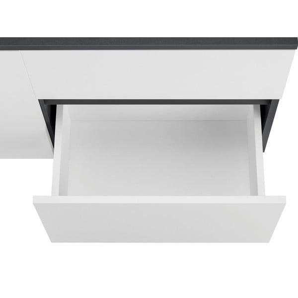 Belo-antracitno siva stenska omarica za pod umivalnik 80x53 cm Wisla – Støraa-image-3