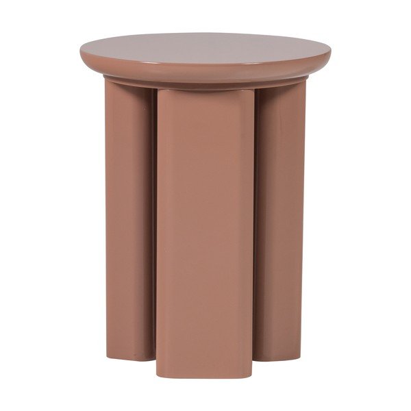 Okrogla stranska mizica v sijajnem dekorju ø 40 cm Orivo – WOOOD