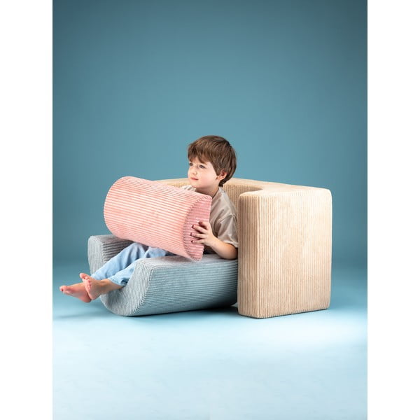 Svetlo rjavo otroško igrišče iz pene iz rebrastega žameta 3 ks višina 37 cm 75x49 cm Rainbow Montessori – Wigiwama-image-2