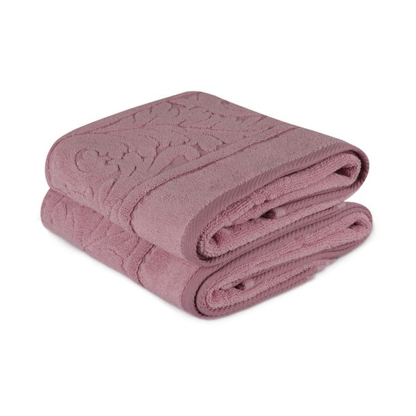 Rožnate bombažne brisače v kompletu 2 kos 90x50 cm Sultan - Mijolnir