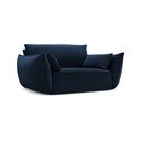 Temno moder žameten fotelj Vanda – Mazzini Sofas