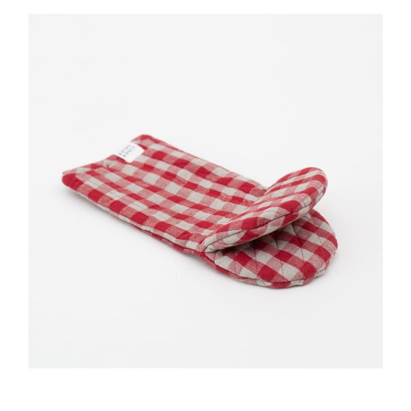 Lanena kuhinjska rokavica Red Gingham – Linen Tales