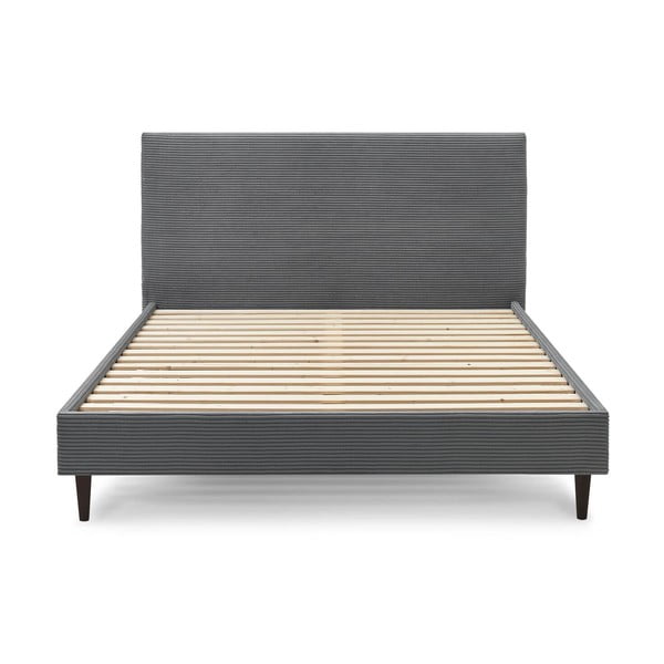 Temno siva zakonska postelja Bobochic Paris Anja Dark, 180 x 200 cm-image-1