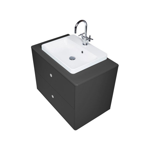 Antracitno siva stenska omarica z umivalnikom brez pipe 80x62 cm Color Bath – Tom Tailor-image-3