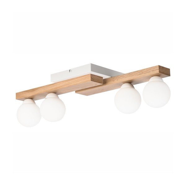 Bela/naravna stropna svetilka s steklenim senčilom ø 12 cm Cortina – LAMKUR-image-2