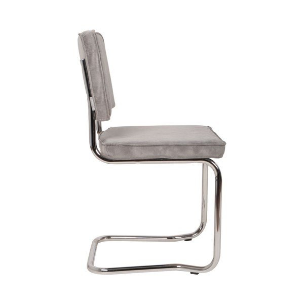 Sivi oblazinjeni gugalni jedilni stoli v kompletu 2 ks Ridge Kink Rib – Zuiver-image-3