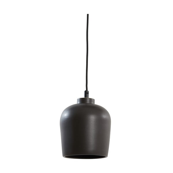 Črna stropna svetilka s keramičnim senčnikom ø 18 cm Dena - Light & Living