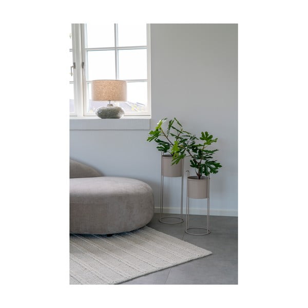 Kaki zelena keramična namizna svetilka s tekstilnim senčnikom (višina 44 cm) Oldham – House Nordic-image-1