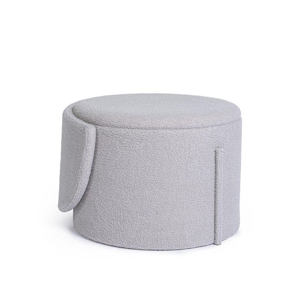 Svetlo siv tabure iz tkanine bouclé Anthea – Yes Everyday-image-4