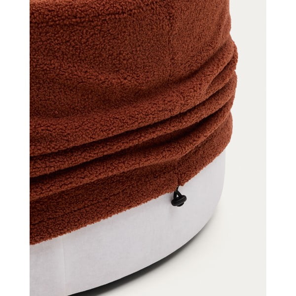 Tabure iz tkanine bouclé v barvi terakote Kaeli – Kave Home-image-2