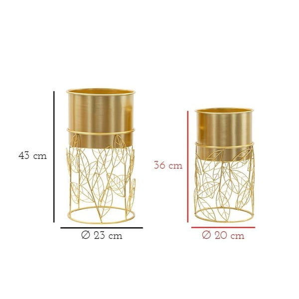 Kovinski okrasni cvetlični lonci v kompletu 2 ks ø 23 cm Livi – Mauro Ferretti-image-3