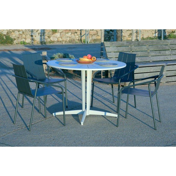 Aluminijasta okrogla vrtna miza ø 110 cm Fleole – Ezeis-image-4