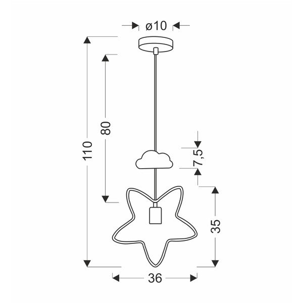 Črna/bela otroška svetilka s kovinskim senčnikom Single – Candellux Lighting-image-2
