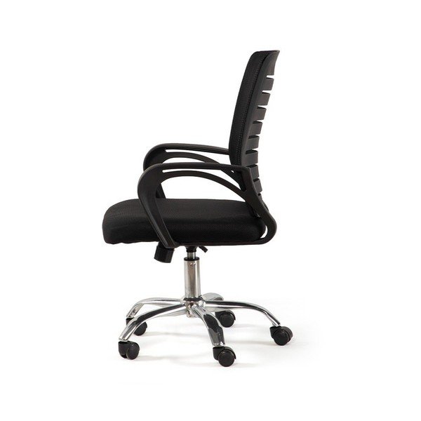 Črn oblazinjen pisarniški stol Evon – Bonami Essentials-image-3