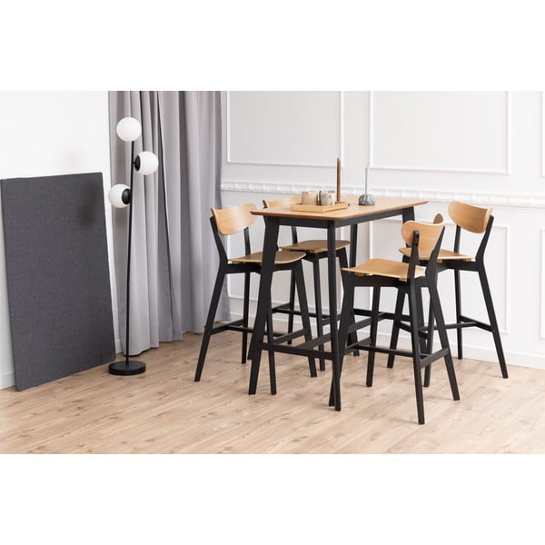 Črni/naravni barski stoli iz masivnega kavčukovca v kompletu 2 ks 105 cm Roxby – Actona-image-3