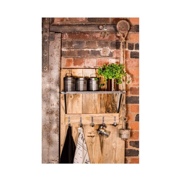 Stenska polica s 5 kavlji Kitchen Craft Mounted-image-2
