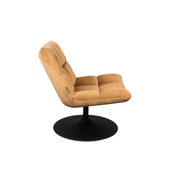 Gorčično rumen žameten fotelj Bar – Dutchbone-image-3