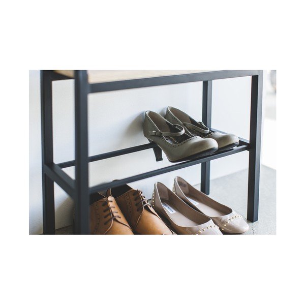 Črno/naravno kovinsko stojalo za čevlje Tower – YAMAZAKI-image-4