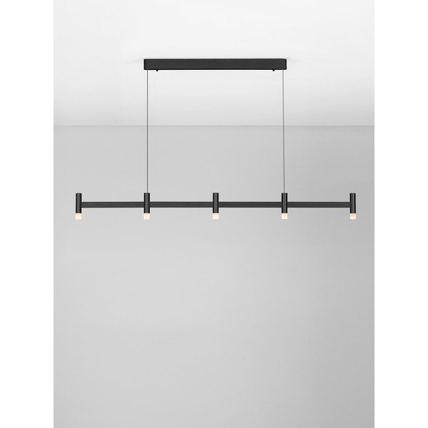 Mat črna aluminijasta LED zatemnitvena viseča svetilka s senčilom iz akrilnega stekla Poetic – Nova Luce-image-4