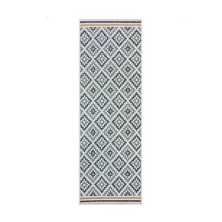 Rumeno-modra notranja in zunanja preproga 80x230 cm Zia Trellis – Flair Rugs