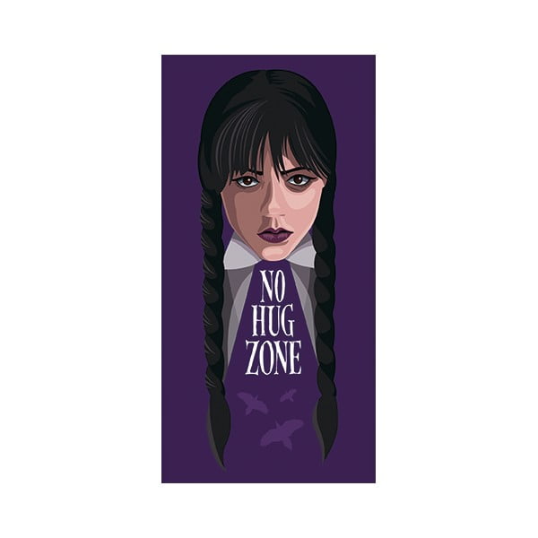 Temno vijolična bombažna otroška brisača 70x140 cm Wednesday – Jerry Fabrics