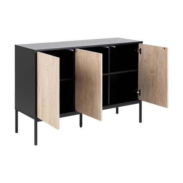 Črna nizka komoda iz hrastovega dekorja 120x82 cm Seaford - Actona-image-3