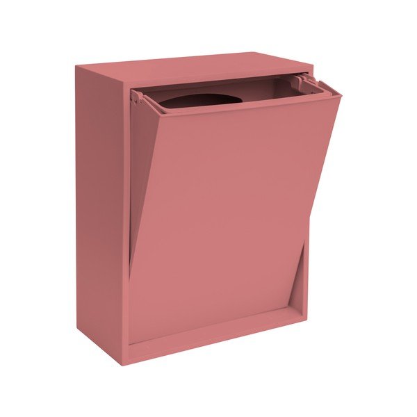 Prašno rožnat koš za smeti za ločevanje odpadkov/stenski iz reciklirane plastike Recycling Box – ReCollector