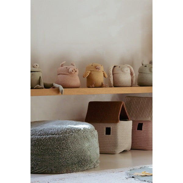 Svetlo rožnata tekstilna otroška škatla za shranjevanje ø 17x15 cm Mini Peggy the Pig – Lorena Canals-image-3