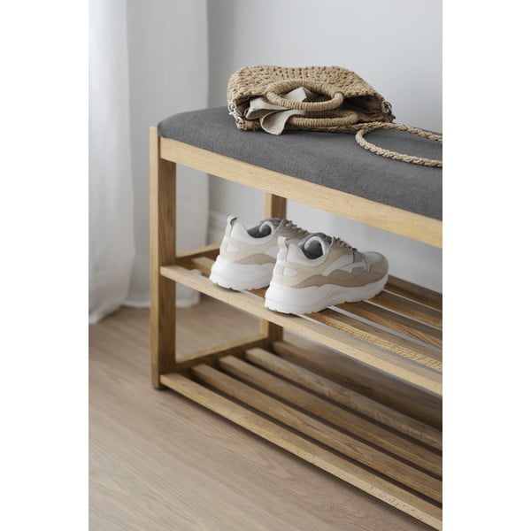 Omarica za čevlje iz masivnega hrasta s klopjo v naravni barvi Confetti – Rowico-image-1