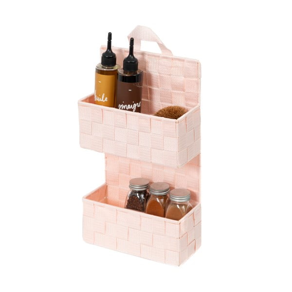 Svetlo rožnata dvonadstropna viseča košara Compactor Bristol-image-4