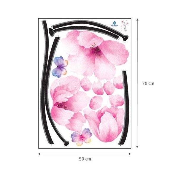 Set nalepk Ambiance Pink Flowers And Butterflies-image-1