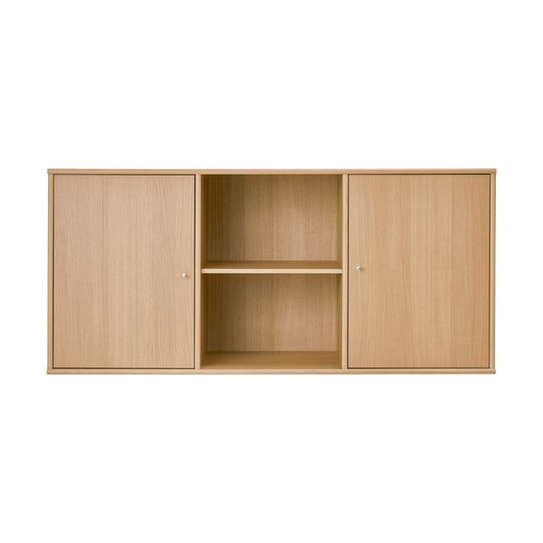 Nizka stenska komoda v hrastovem dekorju v naravni barvi 133x61 cm Mistral – Hammel Furniture