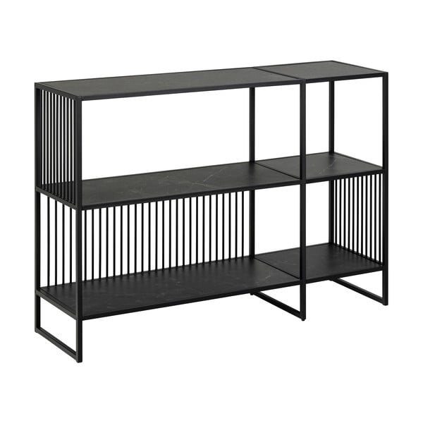 Črn regal v kamnitem dekorju 120x83 cm Strington – Actona-image-2