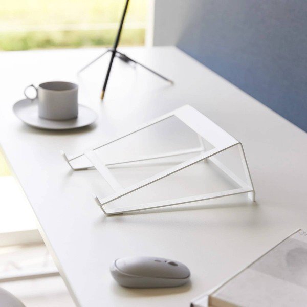 Belo kovinsko stojalo za prenosni računalnik Tower – YAMAZAKI-image-1