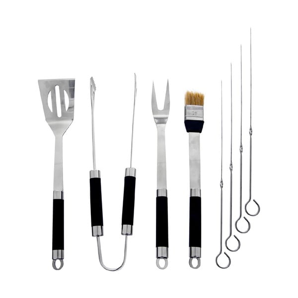 Komplet 8 orodij za žar iz nerjavečega jekla in kovček Orion Grill-image-1