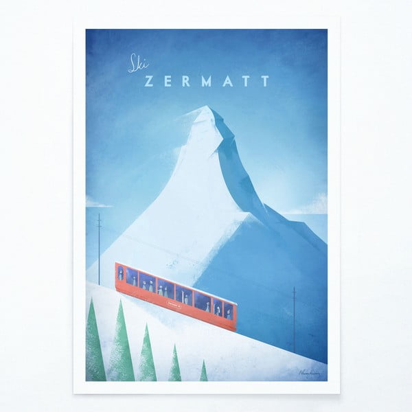 Plakat Travelposter Zermatt, 30 x 40 cm