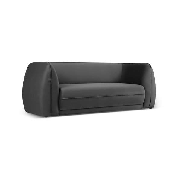 Temno siva žametna sedežna garnitura 190 cm Lando – Micadoni Home-image-2