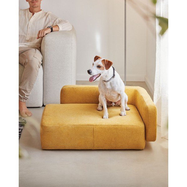 Pasja postelja v gorčični barvi 73x60 cm Bowie - Kave Home-image-4