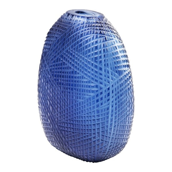 Vaza iz modrega stekla Kare Design Harakiri, višina 25 cm