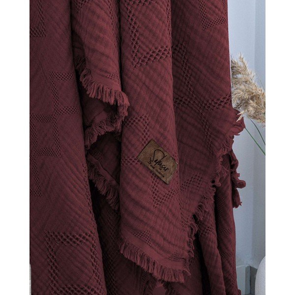 Bordo rdeče pregrinjalo 260x240 cm Oscar  – Mijolnir-image-1