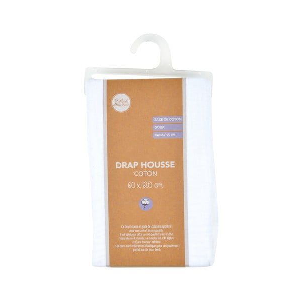 Napenjalna otroška rjuha za otroško posteljico iz muslina 70x140 cm – Bébé Douceur-image-3