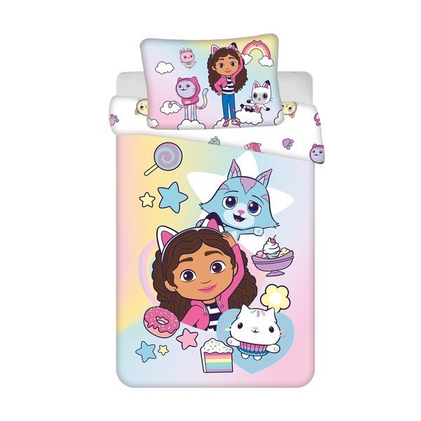Bombažna otroška posteljnina za otroško posteljico 100x135 cm Gabby's Dollhouse "Sugar Dream" – Jerry Fabrics