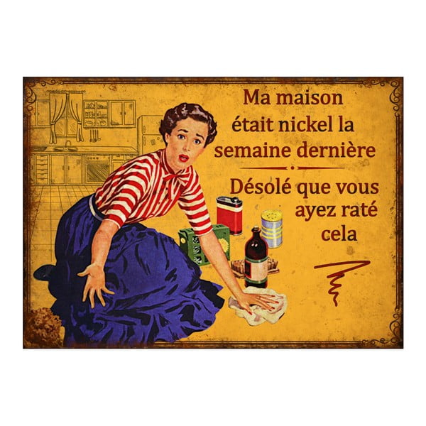 Kovinski dekorativni znak 21x15 cm Maison Michel – Antic Line
