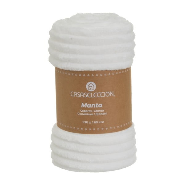 Bela odeja iz mikropliša 130x160 cm Fur Velvet – Casa Selección-image-4