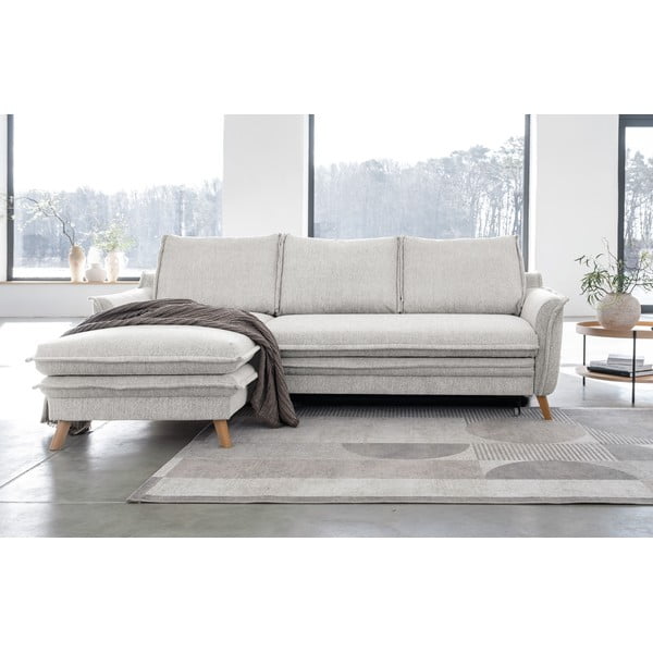 Bež raztegljiva kotna sedežna garnitura (levi kot) Charming Charlie – Miuform-image-1