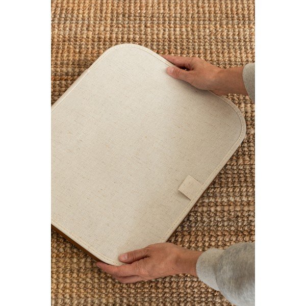 Kremno bel tekstilni koš za perilo Bamboo/Linen – Bigso-image-3