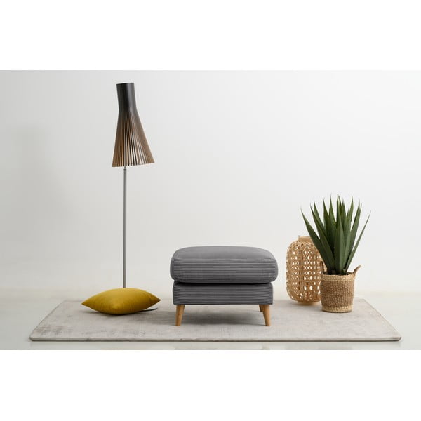 Temno siv tabure iz rebrastega žameta Paris – Scandic-image-1