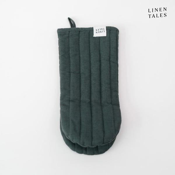 Lanena kuhinjska rokavica Forest Green – Linen Tales-image-2